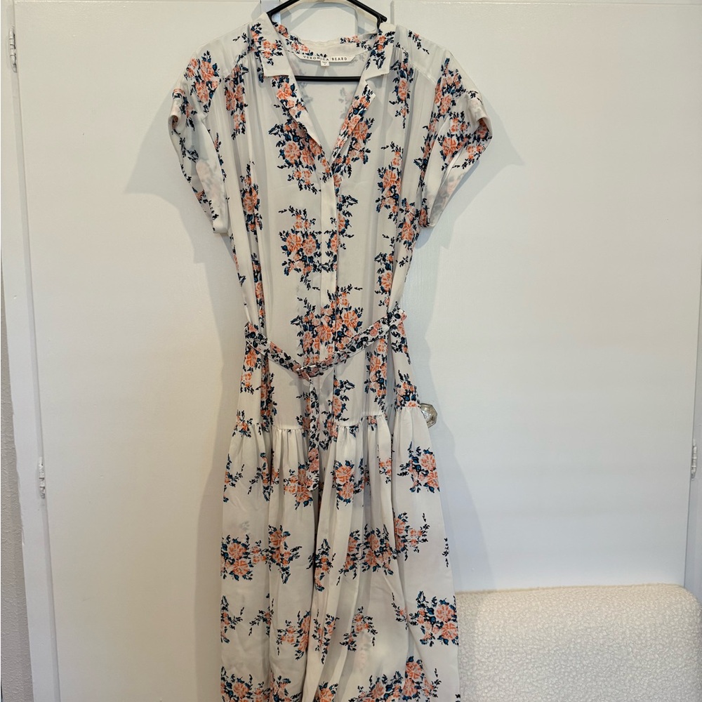 Veronica Beard White and Pink Maxi Dress